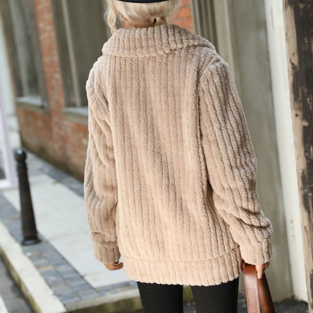 Kate Fluffy Zip-Up Teddy Jacket
