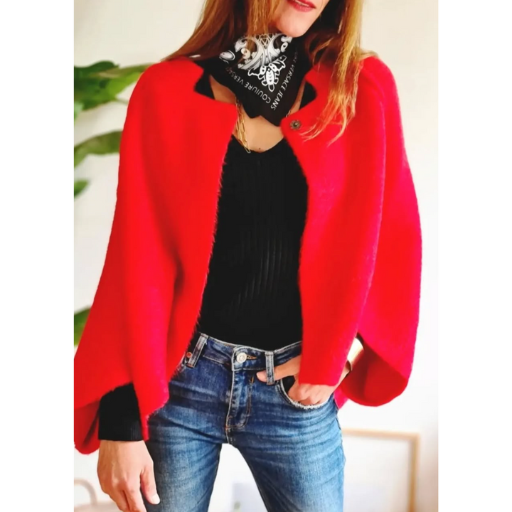 Cora Cropped Fuzzy Snap-Button Jacket