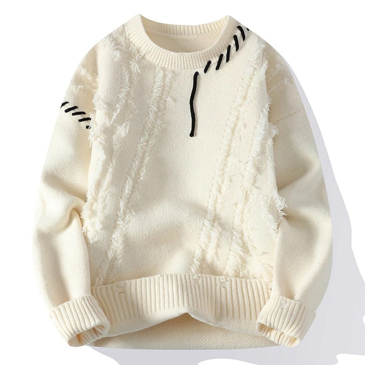 Levi Frayed Crewneck Knit Sweater