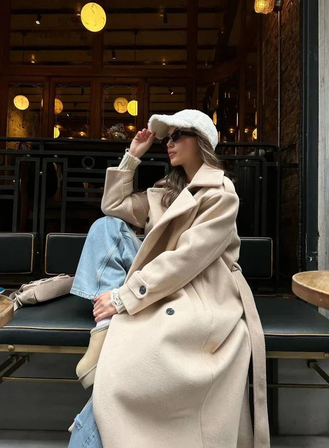 Josie Double-Breasted Long Coat