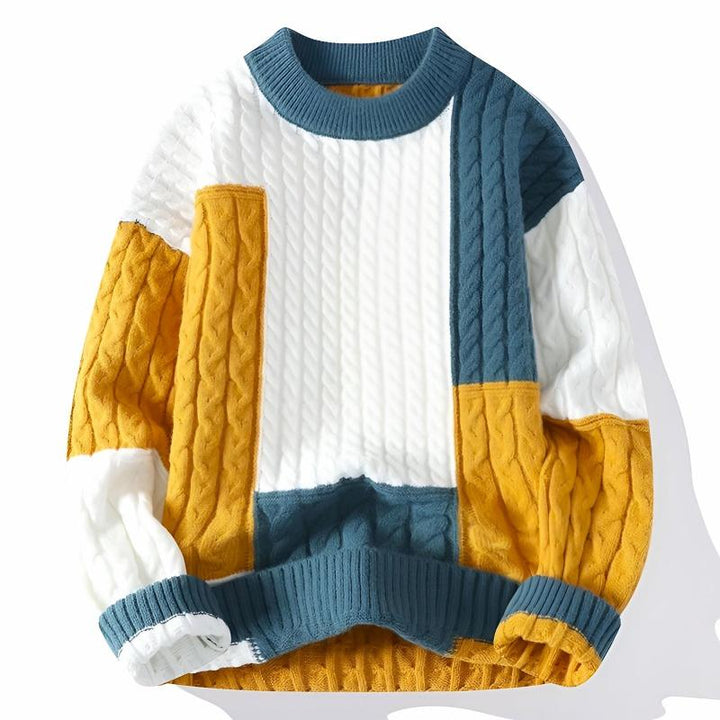 Beck Color-Block Cable-Knit Sweater