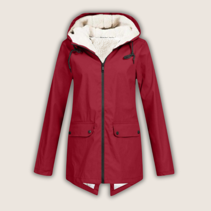 Anna Fleece-Lined Hooded Rain Jacket