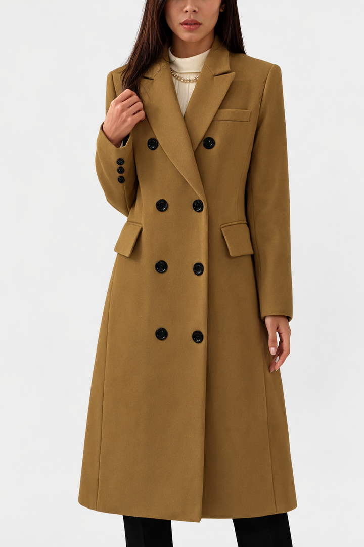 Hazel Double-Breasted Long Coat