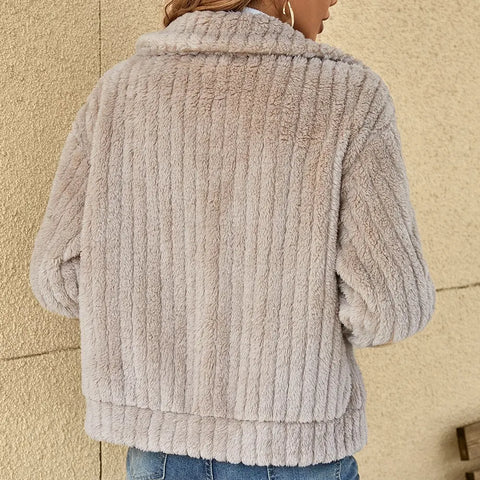 Kate Fluffy Zip-Up Teddy Jacket