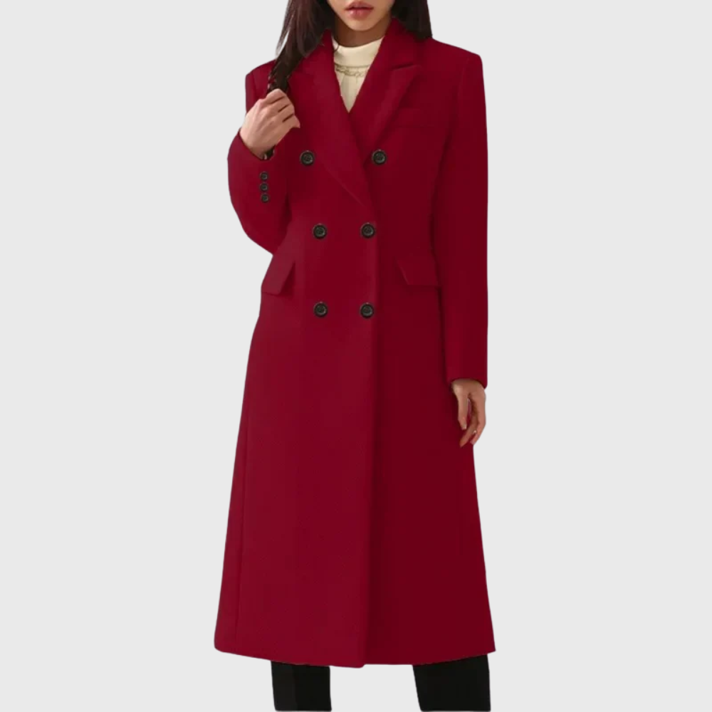 Hazel Double-Breasted Long Coat