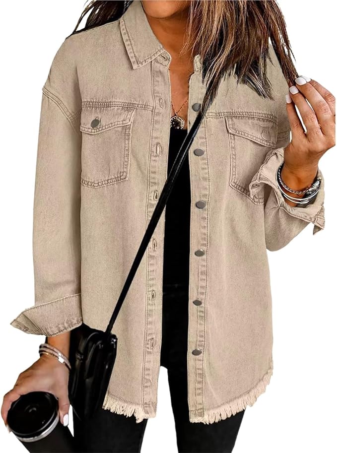 Robin Frayed-Hem Denim Shacket