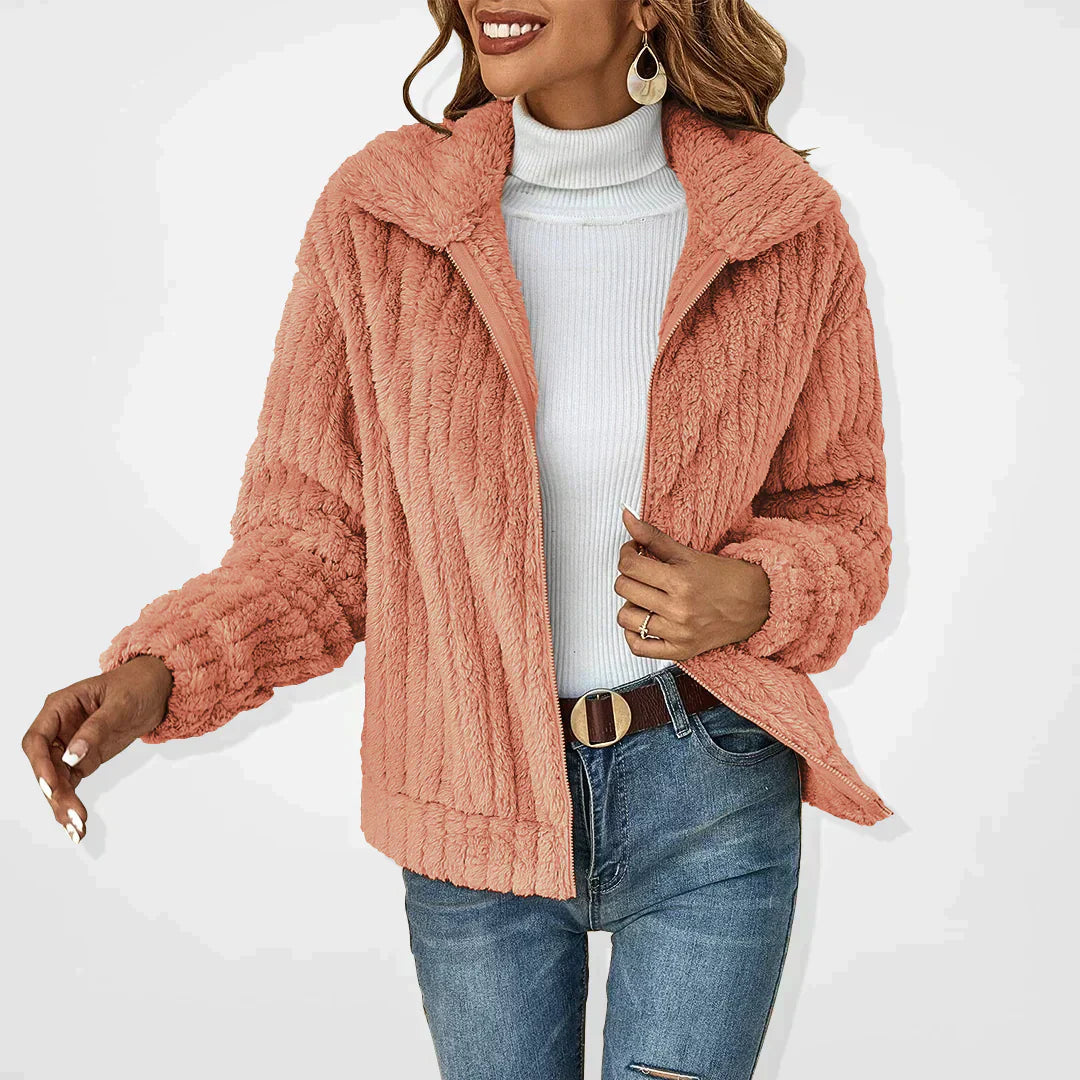 Kate Fluffy Zip-Up Teddy Jacket