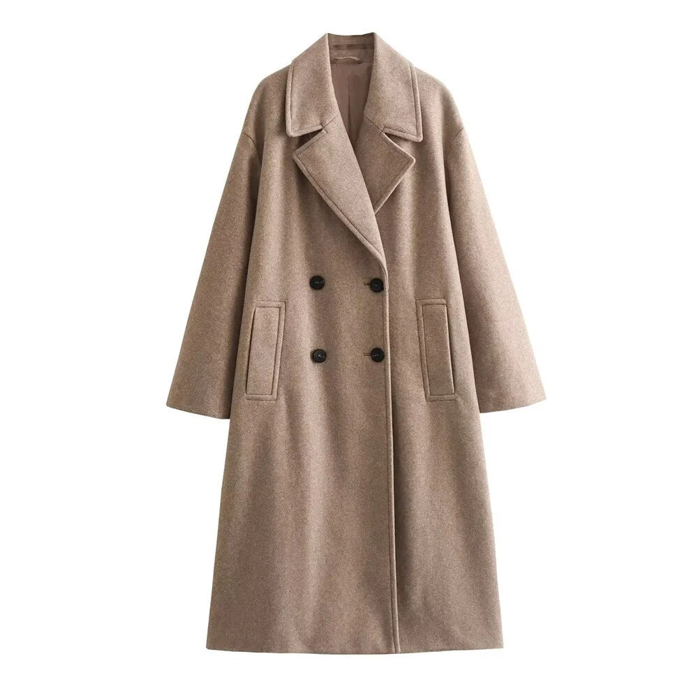 Josie Double-Breasted Long Coat