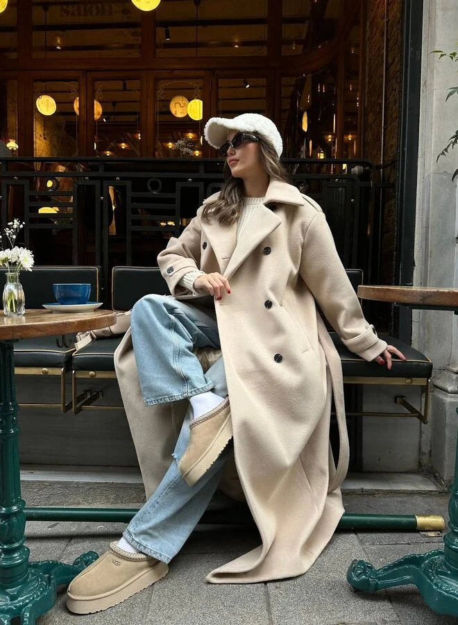 Josie Double-Breasted Long Coat
