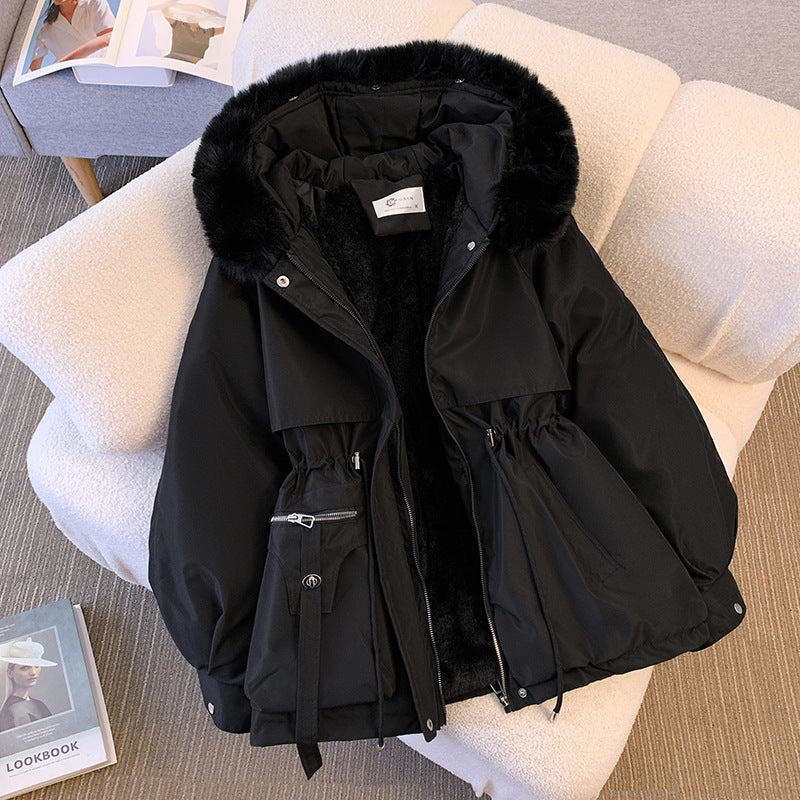 Lena Fur-Trimmed Drawstring Puffer Jacket