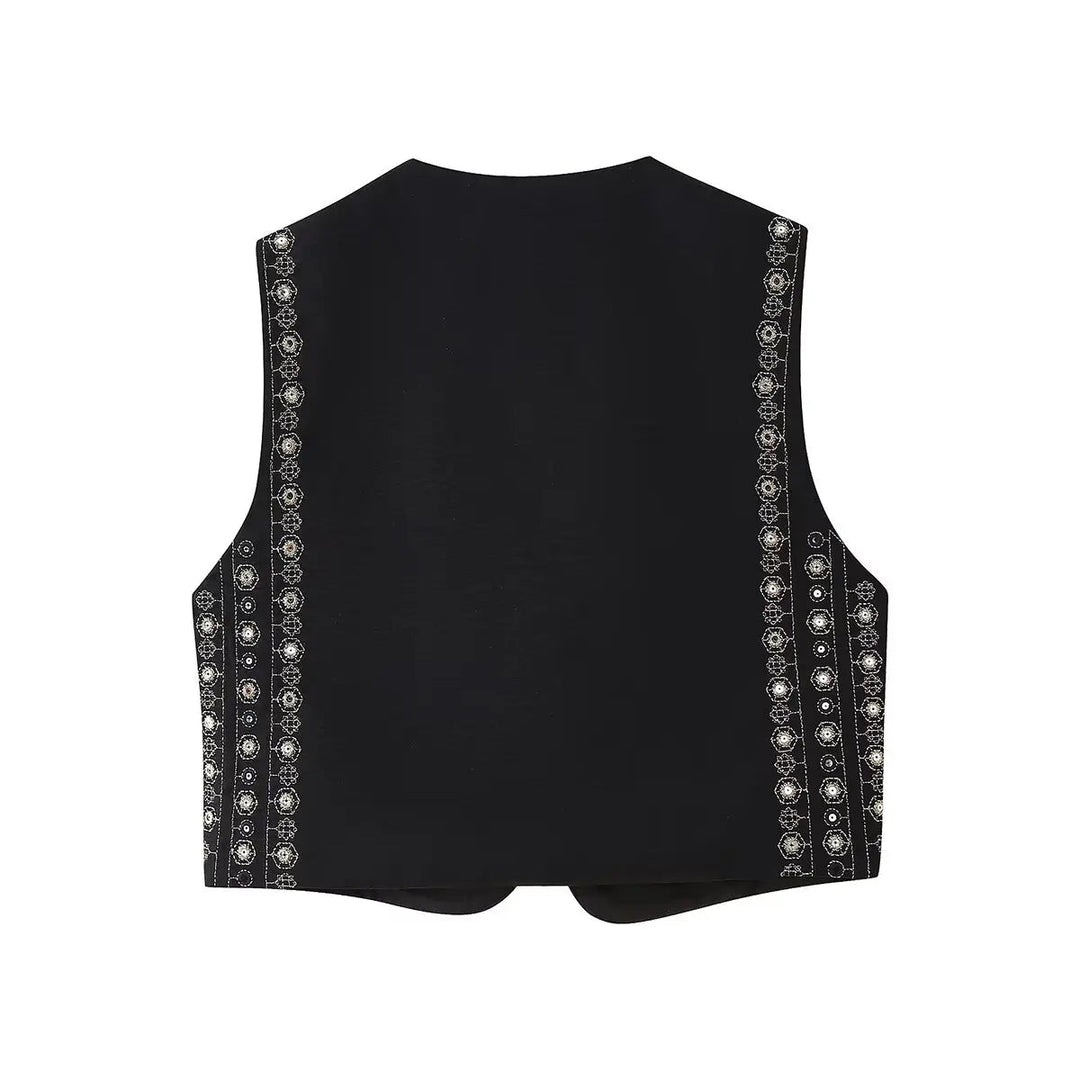 Jane Mirror Embroidered Boho Vest