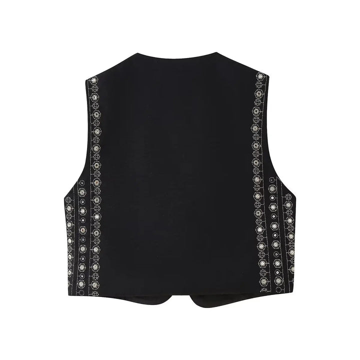 Jane Mirror Embroidered Boho Vest