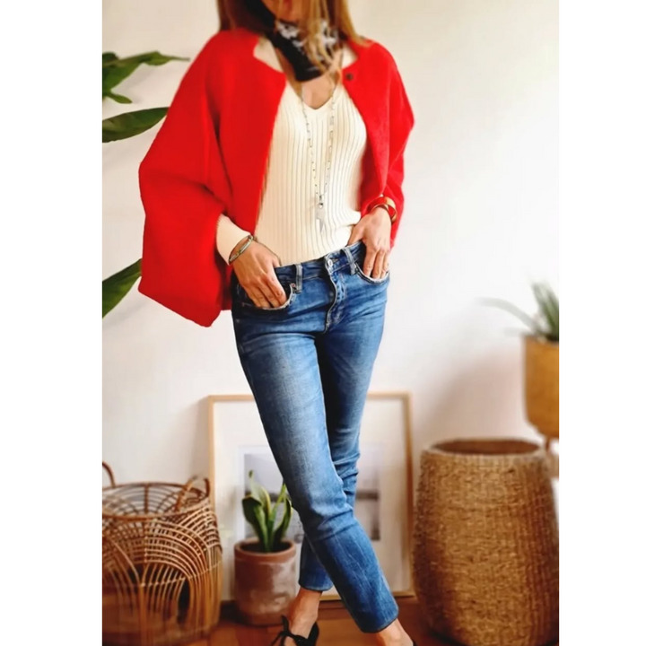 Cora Cropped Fuzzy Snap-Button Jacket