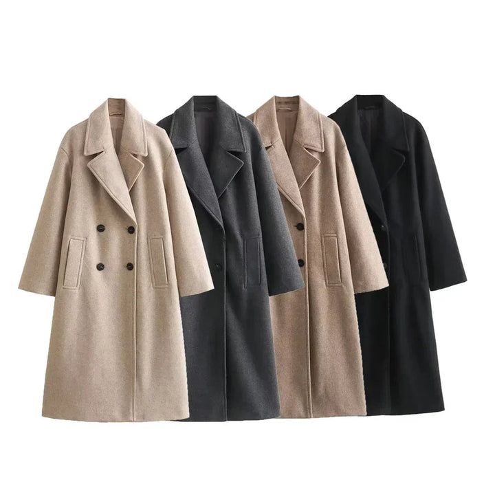Josie Double-Breasted Long Coat