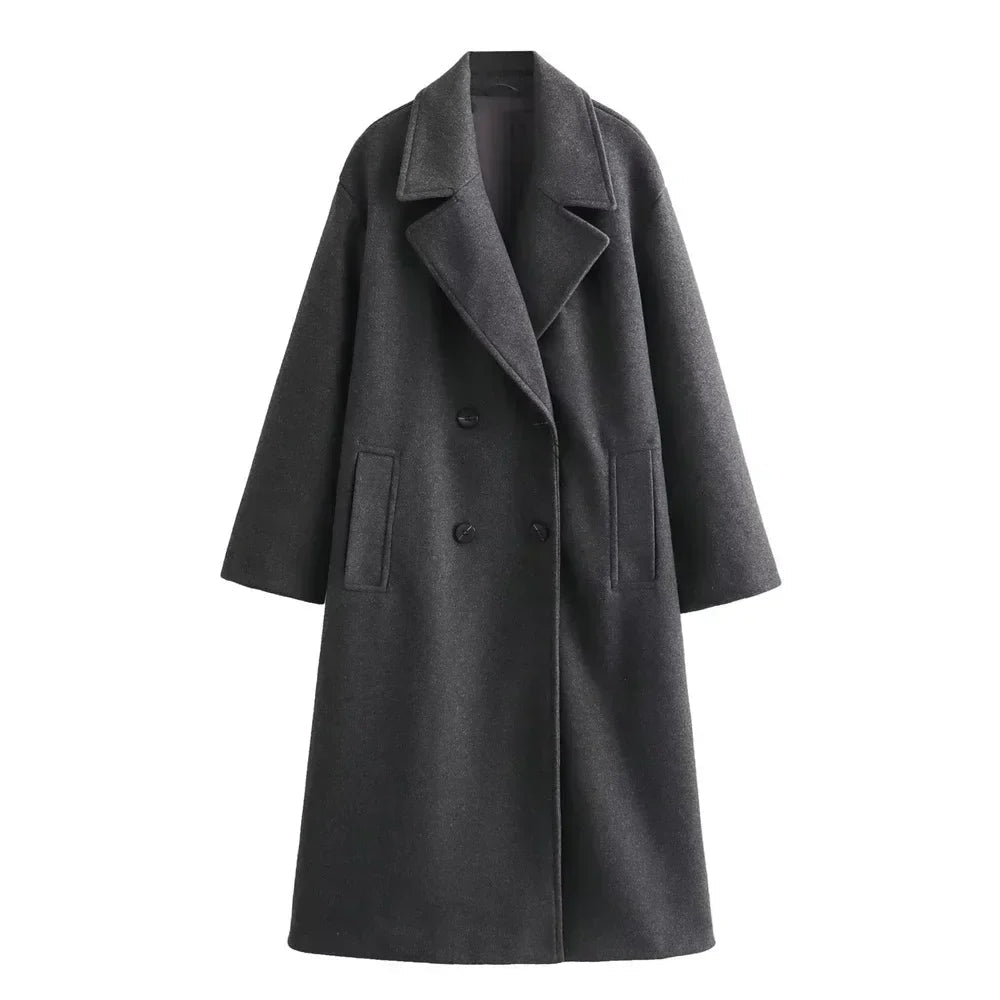 Josie Double-Breasted Long Coat