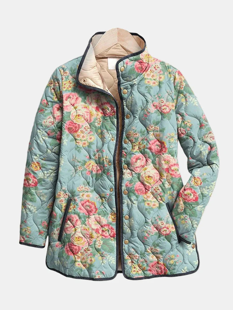 Vera Floral Quilted Snap-Front Jacket