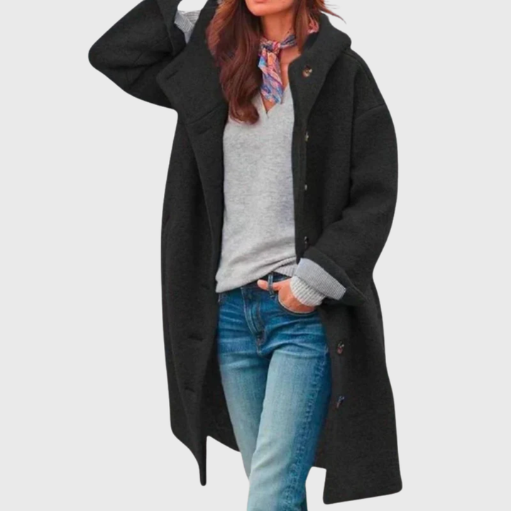 Freya Hooded Long Teddy Coat