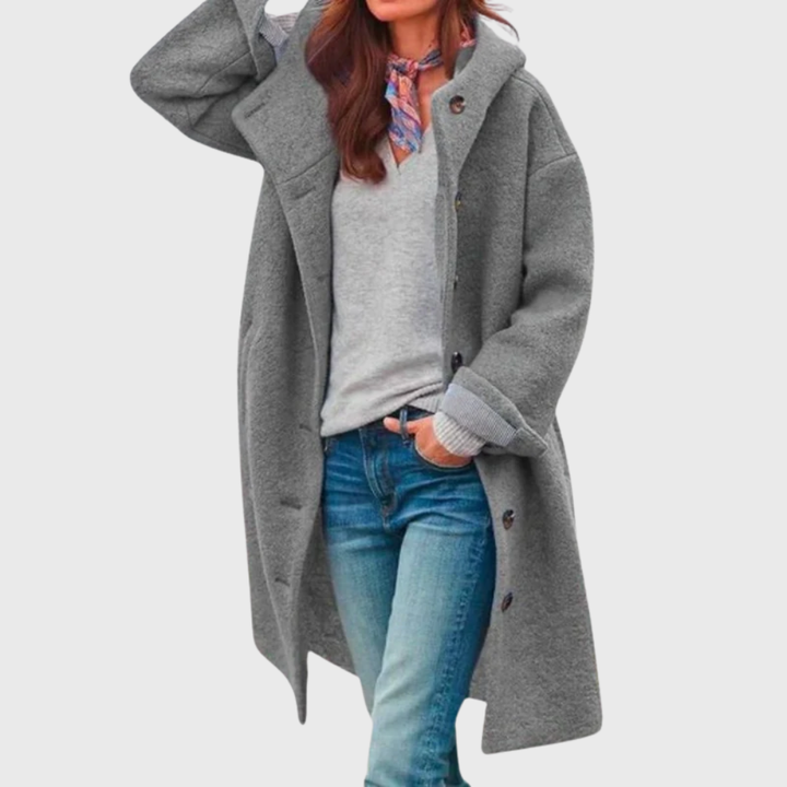 Freya Hooded Long Teddy Coat