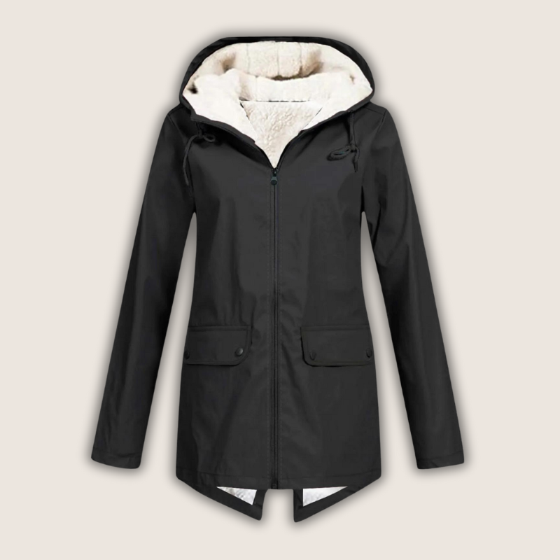 Anna Fleece-Lined Hooded Rain Jacket