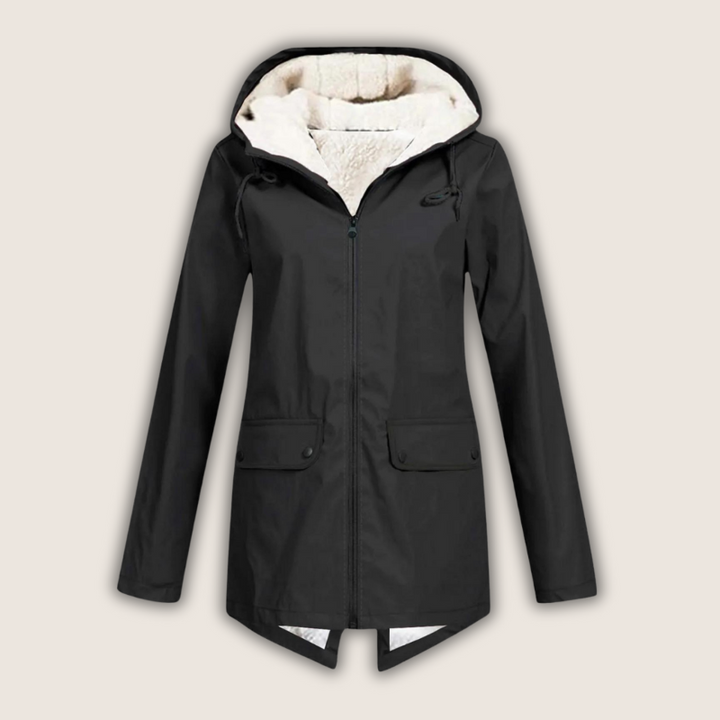 Anna Fleece-Lined Hooded Rain Jacket