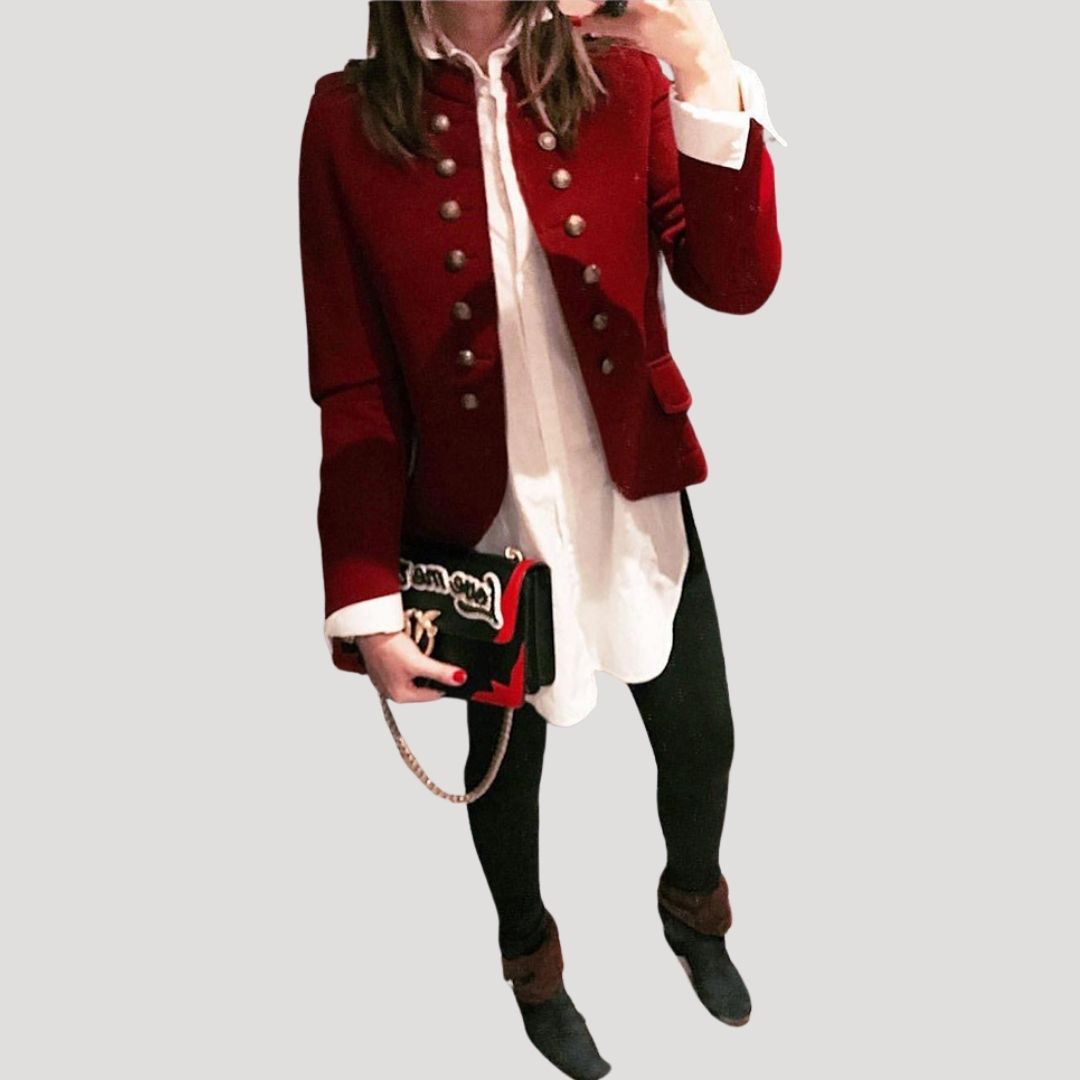 Vida Double-Breasted Military Cropped Jacket