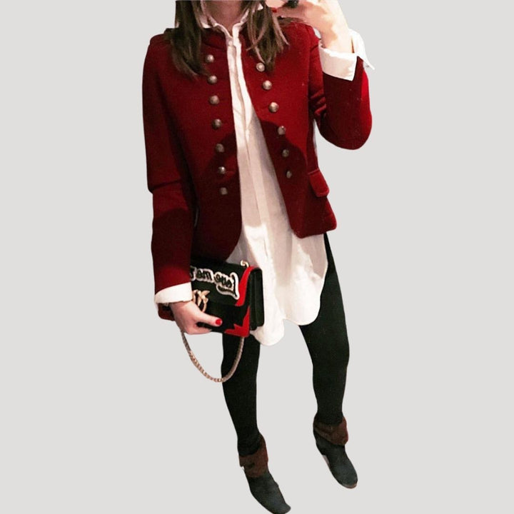 Vida Double-Breasted Military Cropped Jacket