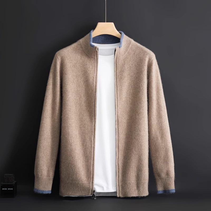 Rowan Cashmere-Wool Zip-Up Sweater