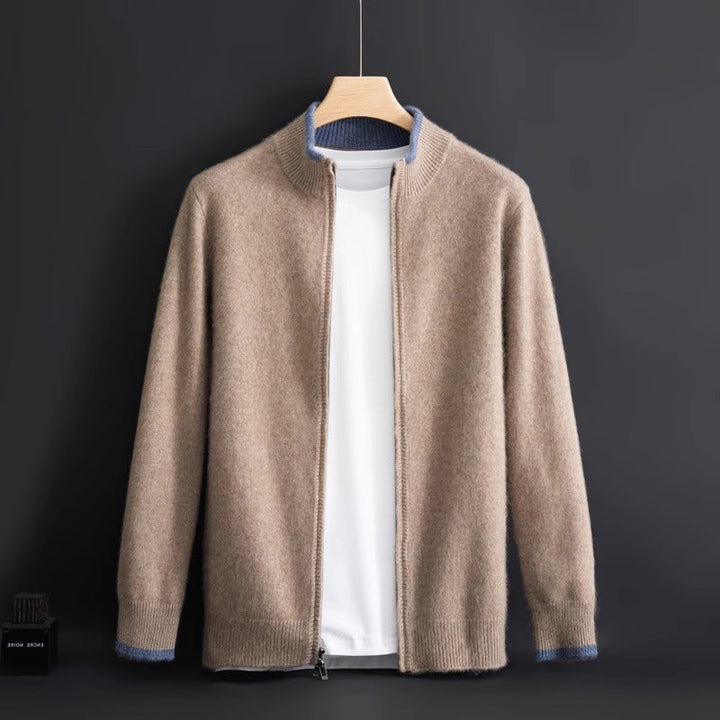 Rowan Cashmere-Wool Zip-Up Sweater