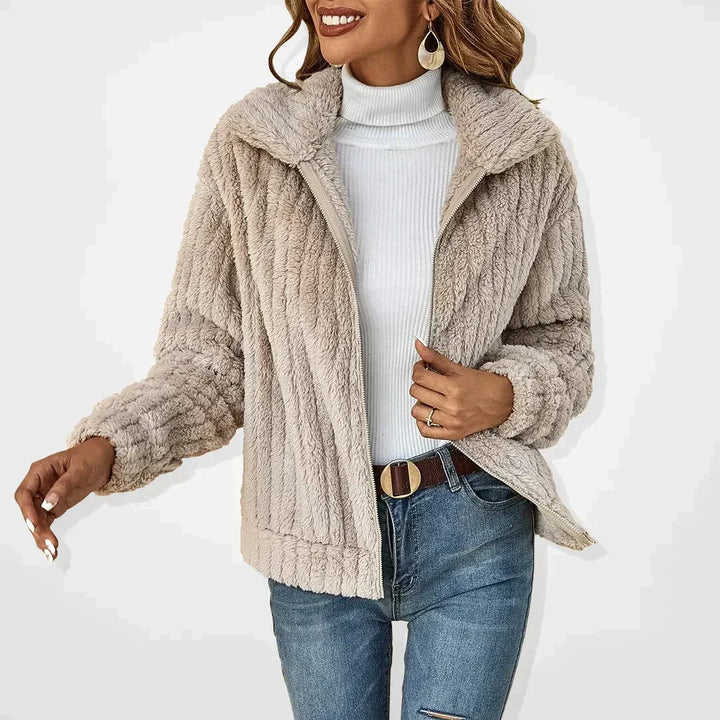 Tessa Zip-Up Fluffy Fleece Jacket