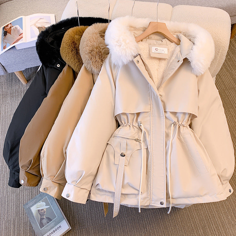 Lena Fur-Trimmed Drawstring Puffer Jacket