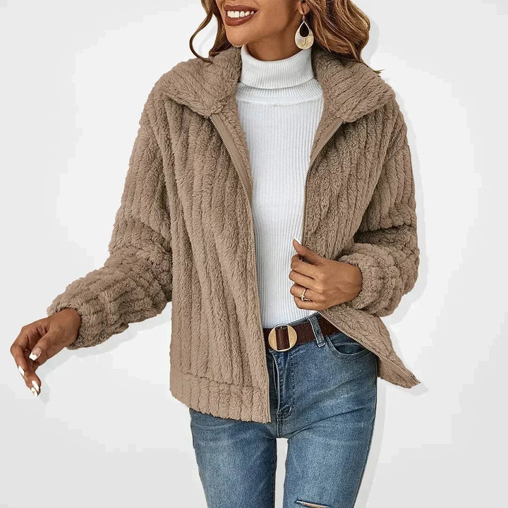 Kate Fluffy Zip-Up Teddy Jacket