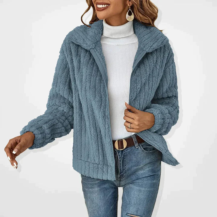 Kate Fluffy Zip-Up Teddy Jacket