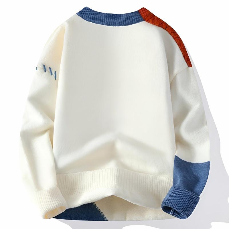Ryker Patchwork Crewneck Knit Sweater