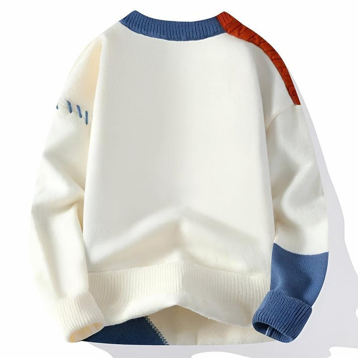 Ryker Patchwork Crewneck Knit Sweater