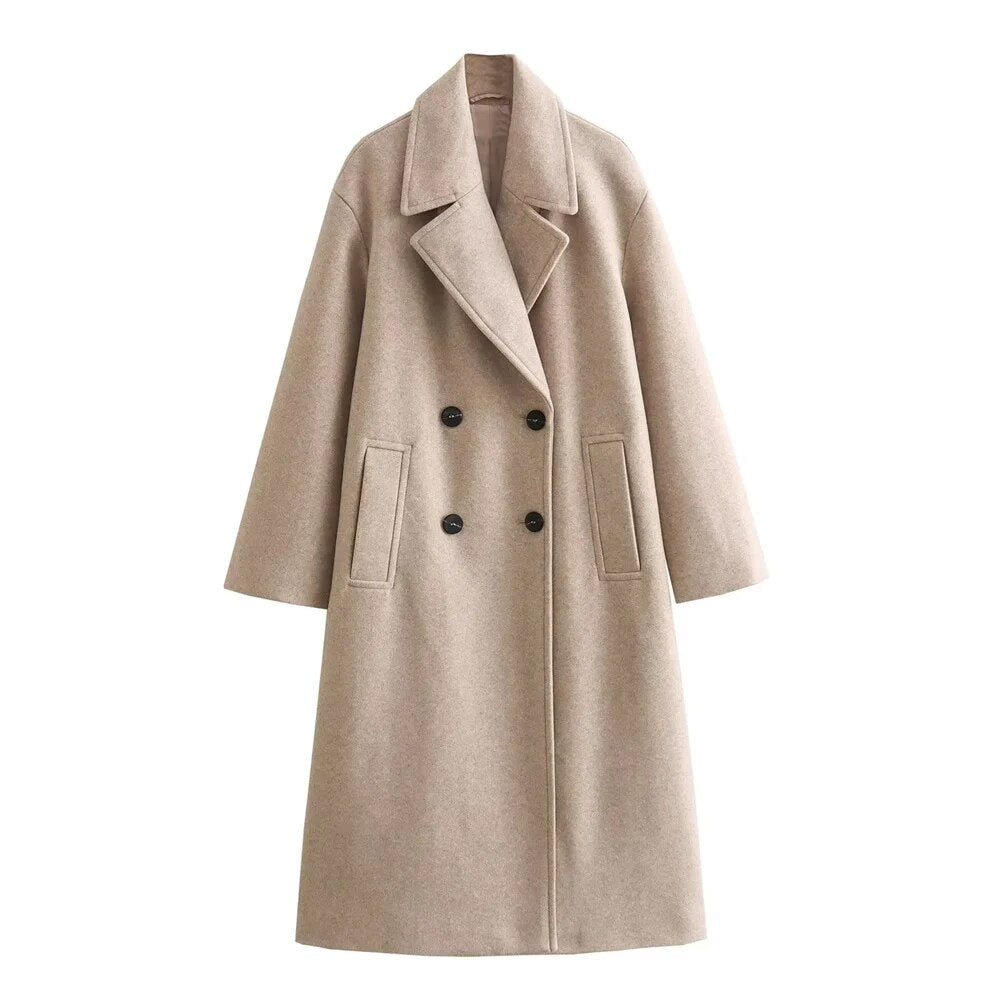 Josie Double-Breasted Long Coat