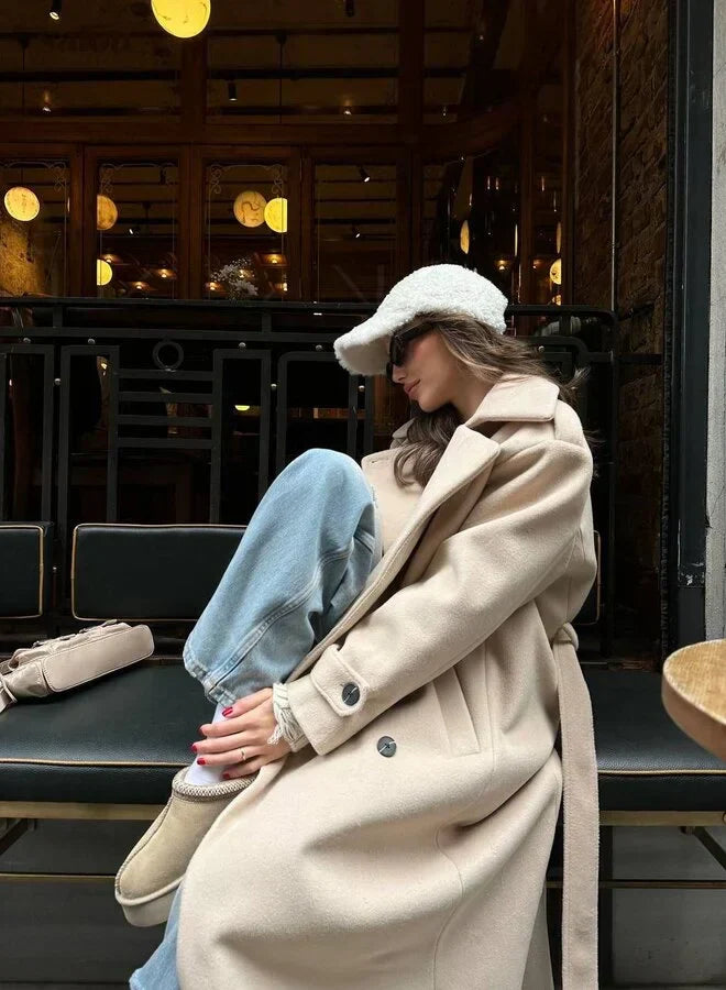 Josie Double-Breasted Long Coat