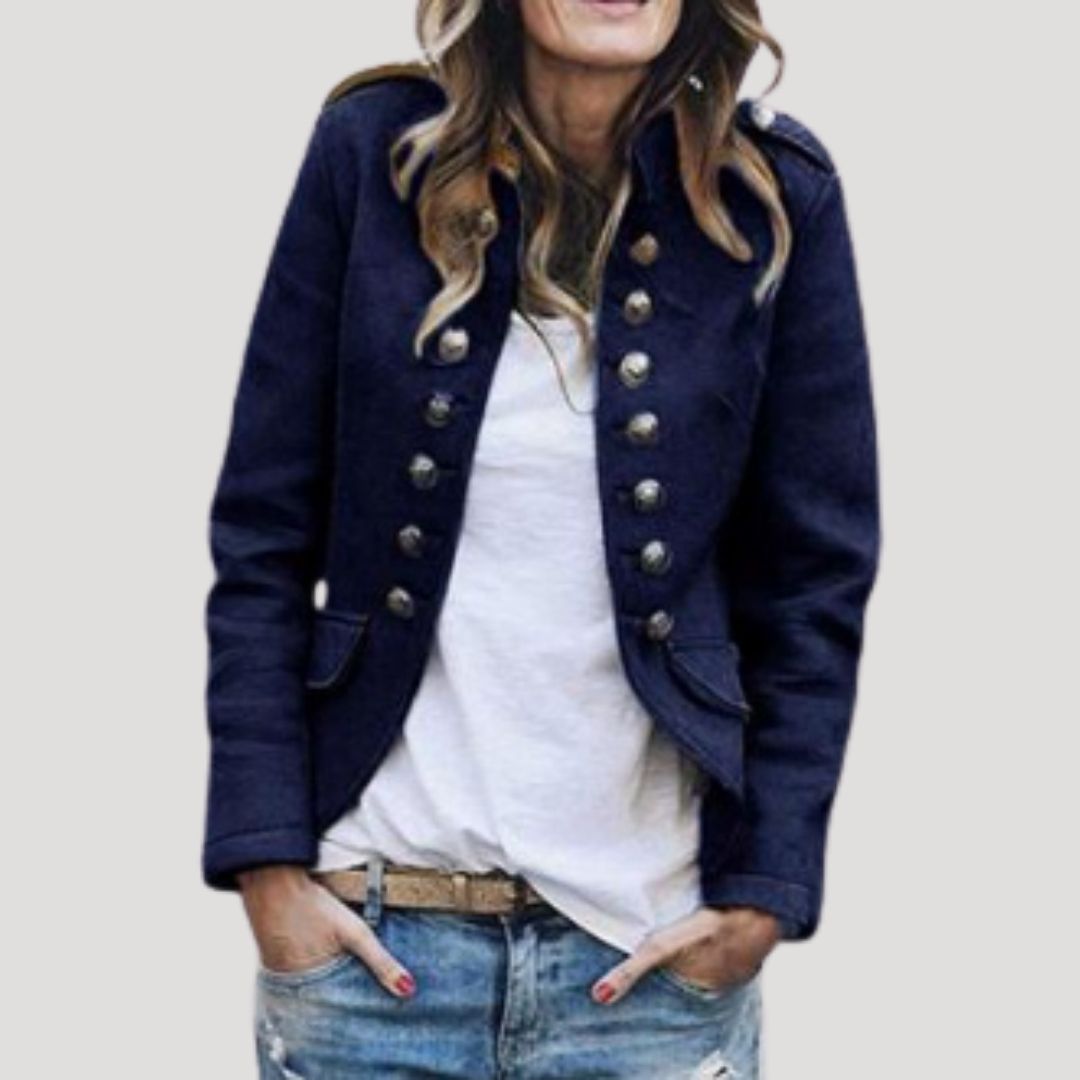 Vida Double-Breasted Military Cropped Jacket