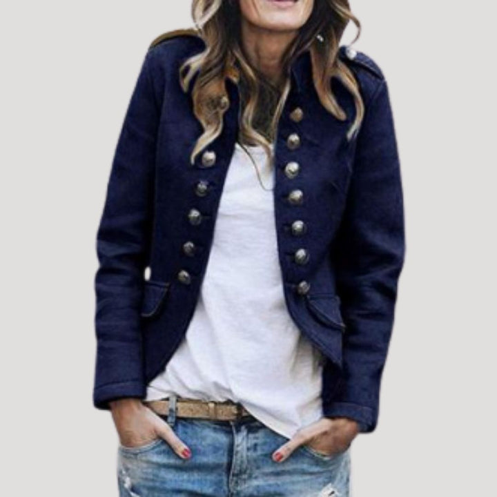 Vida Double-Breasted Military Cropped Jacket