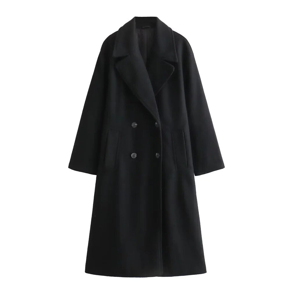 Josie Double-Breasted Long Coat