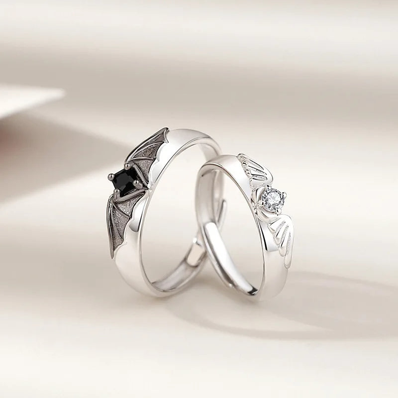 Celestial Adjustable Crystal Couple Rings Set of 2