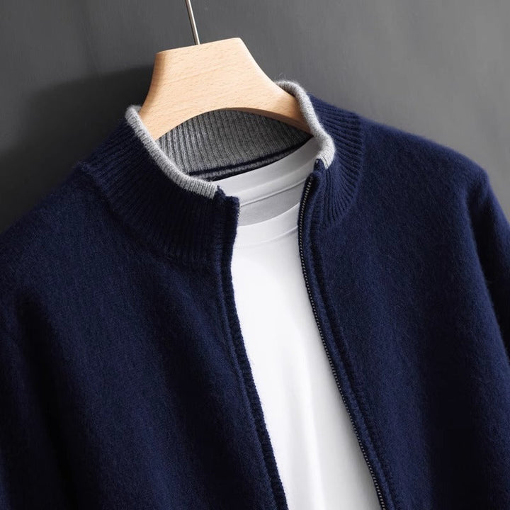Rowan Cashmere-Wool Zip-Up Sweater