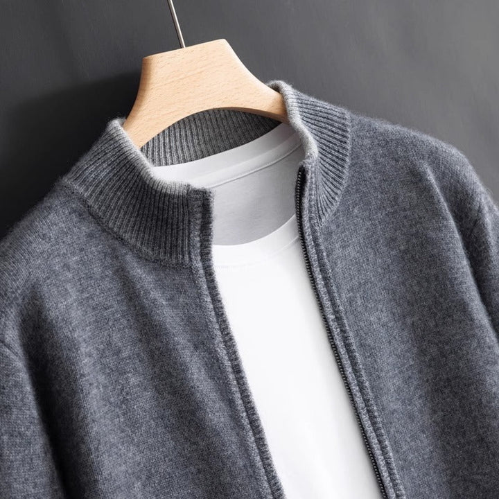 Rowan Cashmere-Wool Zip-Up Sweater