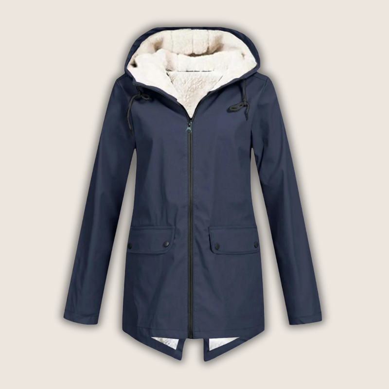 Anna Fleece-Lined Hooded Rain Jacket