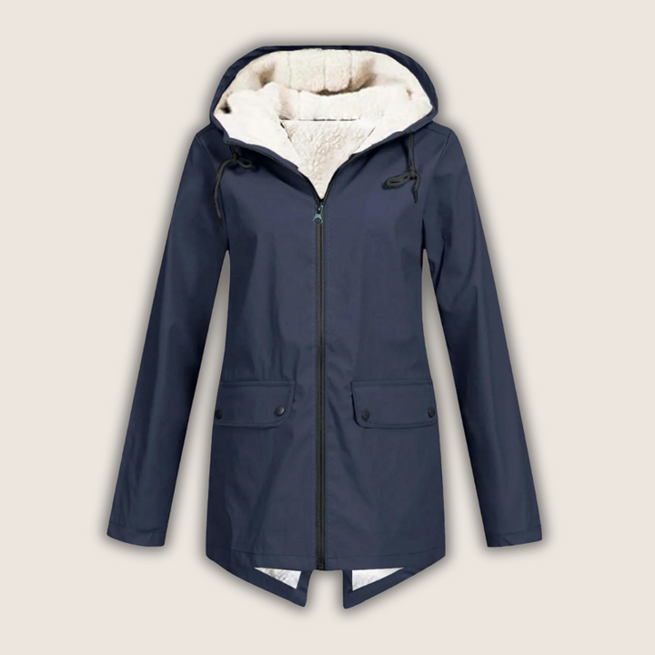 Anna Fleece-Lined Hooded Rain Jacket