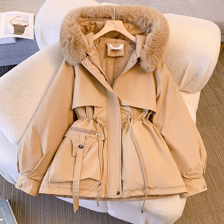 Lena Fur-Trimmed Drawstring Puffer Jacket