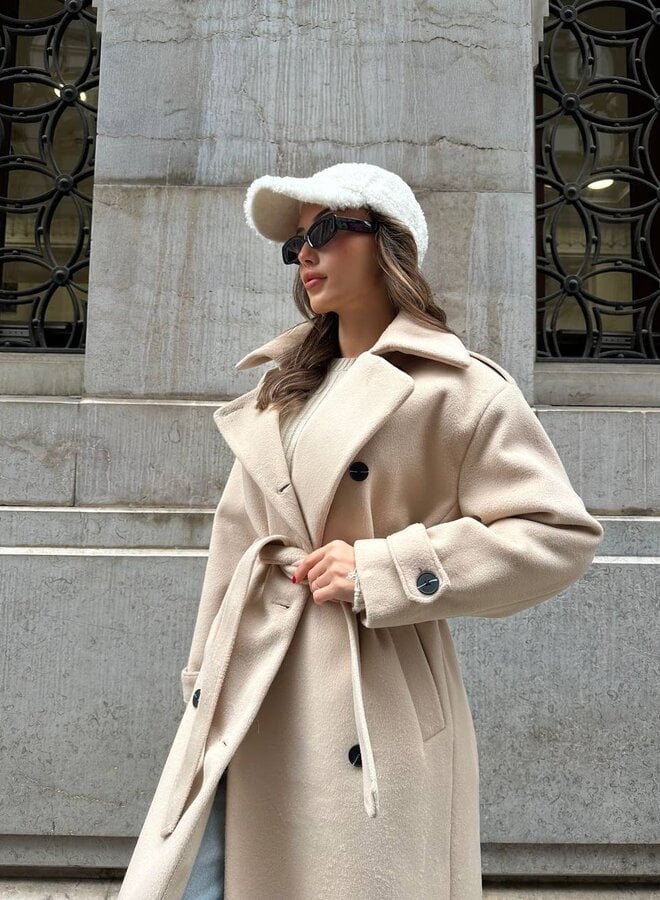 Josie Double-Breasted Long Coat