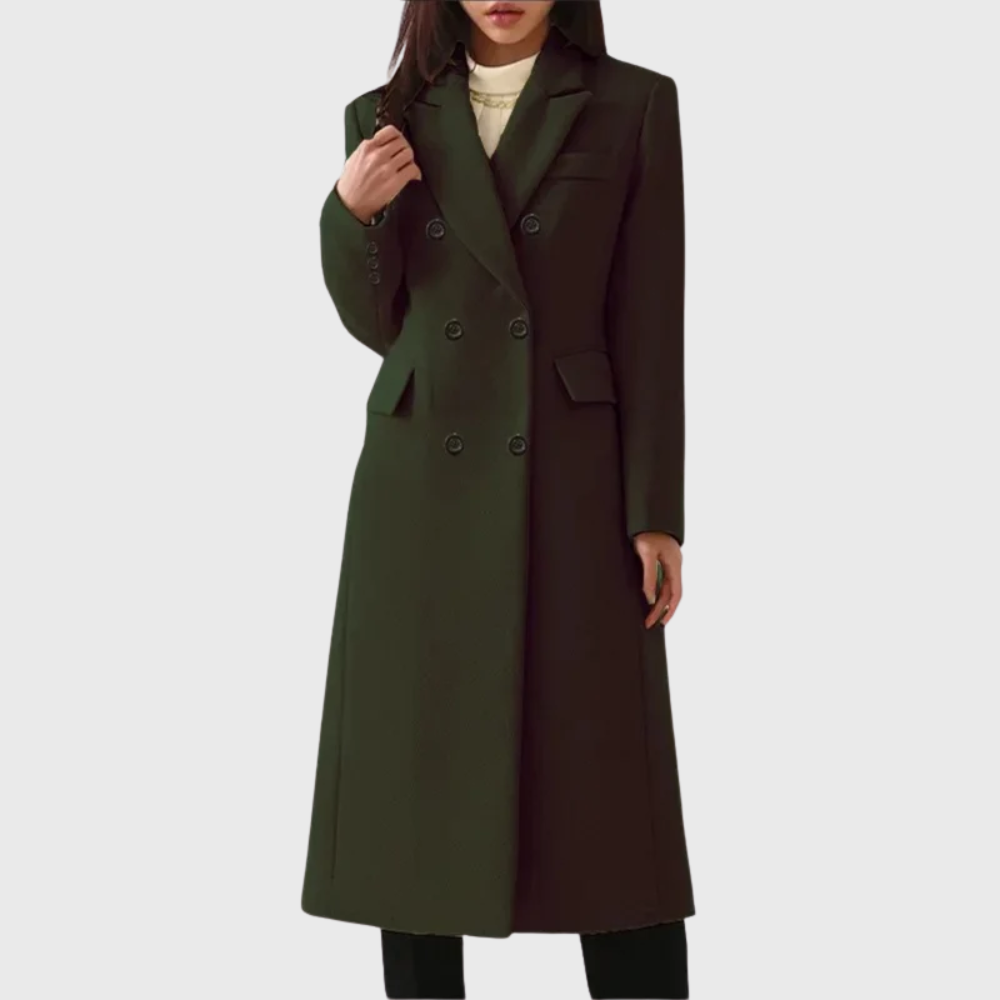 Hazel Double-Breasted Long Coat
