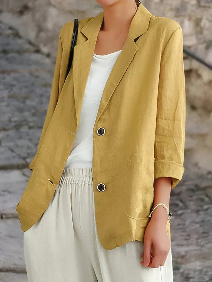 Faye Notch-Lapel Two-Button Blazer