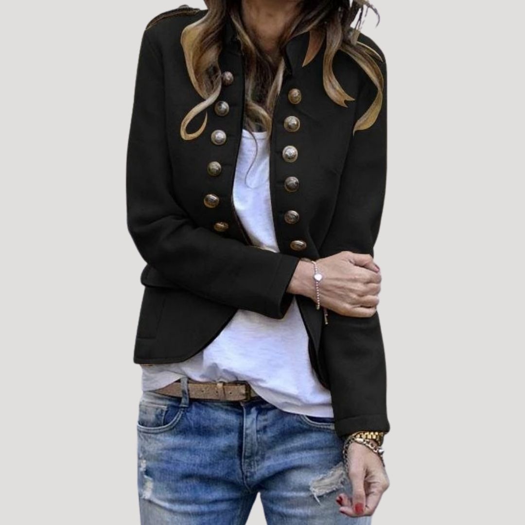 Vida Double-Breasted Military Cropped Jacket