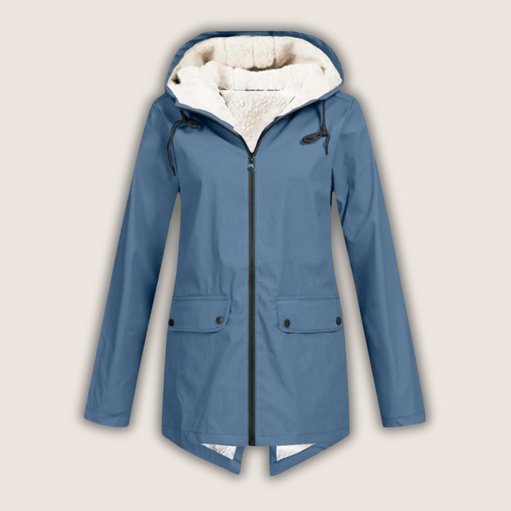 Anna Fleece-Lined Hooded Rain Jacket